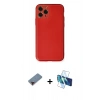 MARSİLYAN™- iPhone 11 Pro Kılıf Yadigar Klasik - Siyah 3D Antistatik Cam Ekran Koruyucu + Metal Kamera Lens Koruma Cam - KI