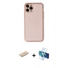 MARSİLYAN™- iPhone 11 Pro Kılıf Yadigar Klasik - Siyah 3D Antistatik Cam Ekran Koruyucu + Renkli Kamera Lens Koruma Cam - MI