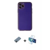 MARSİLYAN™- iPhone 11 Pro Kılıf Yadigar Klasik - Siyah 3D Antistatik Cam Ekran Koruyucu + Shine Kamera Lens Koruma Cam - SH