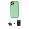 MARSİLYAN™- iPhone 11 Pro Kılıf Yadigar Klasik - Siyah 3D Antistatik Hayalet Cam Ekran Koruyucu + Kamera Lens Koruma Cam - SF