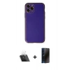 MARSİLYAN™- iPhone 11 Pro Kılıf Yadigar Klasik - Siyah 3D Antistatik Hayalet Cam Ekran Koruyucu + Kamera Lens Koruma Cam - SF