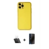 MARSİLYAN™- iPhone 11 Pro Kılıf Yadigar Klasik - Siyah 3D Antistatik Hayalet Cam Ekran Koruyucu + Kamera Lens Koruma Cam - SF