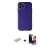 MARSİLYAN™- iPhone 11 Pro Kılıf Yadigar Klasik - Siyah 3D Antistatik Mat Seramik Nano Ekran Koruyucu + Renkli Kamera Lens Koruma Cam - PE