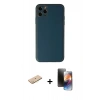 MARSİLYAN™- iPhone 11 Pro Kılıf Yadigar Klasik - Siyah 3D Antistatik Mat Seramik Nano Ekran Koruyucu + Renkli Kamera Lens Koruma Cam - PE