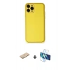 MARSİLYAN™- iPhone 11 Pro Kılıf Yadigar Klasik - Siyah 3D Antistatik Seramik Nano Ekran Koruyucu + Renkli Kamera Lens Koruma Cam - SI