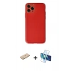 MARSİLYAN™- iPhone 11 Pro Kılıf Yadigar Klasik - Siyah 3D Antistatik Seramik Nano Ekran Koruyucu + Renkli Kamera Lens Koruma Cam - SI