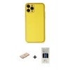MARSİLYAN™- iPhone 11 Pro Kılıf Yadigar Klasik - Siyah 5D Hayalet Cam Ekran Koruyucu + Renkli Kamera Lens Koruma Cam - MI