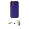 MARSİLYAN™- iPhone 11 Pro Kılıf Yadigar Klasik - Siyah 6D Mat Seramik Hayalet Nano Ekran Koruyucu + Pembe Renkli Kamera Lens Koruma Cam