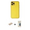 MARSİLYAN™- iPhone 11 Pro Kılıf Yadigar Klasik - Siyah 6D Mat Seramik Hayalet Nano Ekran Koruyucu + Renkli Kamera Lens Koruma Cam - SI