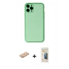 MARSİLYAN™- iPhone 11 Pro Kılıf Yadigar Klasik - Siyah 6D Mat Seramik Hayalet Nano Ekran Koruyucu + Turuncu Renkli Kamera Lens Koruma Cam