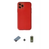 MARSİLYAN™- iPhone 11 Pro Kılıf Yadigar Klasik - Siyah Joko Magic 5D Hayalet Cam + Kırmızı Metal Kamera Lens Koruma Cam