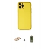 MARSİLYAN™- iPhone 11 Pro Kılıf Yadigar Klasik - Siyah Joko Magic 5D Hayalet Cam + Mavi Renkli Kamera Lens Koruma Cam