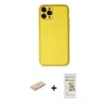 MARSİLYAN™- iPhone 11 Pro Kılıf Yadigar Klasik - Siyah Mat Seramik Nano Ekran Koruyucu + Renkli Kamera Lens Koruma Cam - MI