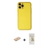 MARSİLYAN™- iPhone 11 Pro Kılıf Yadigar Klasik - Siyah Mat Seramik Nano Ekran Koruyucu + Renkli Kamera Lens Koruma Cam - TU