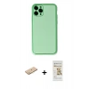MARSİLYAN™- iPhone 11 Pro Kılıf Yadigar Klasik - Siyah Mat Seramik Nano Ekran Koruyucu + Renkli Kamera Lens Koruma Cam - SI