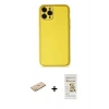 MARSİLYAN™- iPhone 11 Pro Kılıf Yadigar Klasik - Siyah Mat Seramik Nano Ekran Koruyucu + Renkli Kamera Lens Koruma Cam - SI