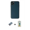 MARSİLYAN™- iPhone 11 Pro Kılıf Yadigar Klasik - Siyah Polymer Nano Ekran Koruyucu + Metal Kamera Lens Koruma Cam - KI