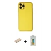 MARSİLYAN™- iPhone 11 Pro Kılıf Yadigar Klasik - Siyah Polymer Nano Ekran Koruyucu + Renkli Kamera Lens Koruma Cam - YL