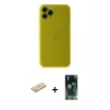 MARSİLYAN™- iPhone 11 Pro Kılıf Yadigar Yansıma Serisi - Şeffaf 360 Full Body Arka Koruyucu + Renkli Kamera Lens Koruma Cam - YL