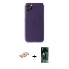 MARSİLYAN™- iPhone 11 Pro Kılıf Yadigar Yansıma Serisi - Şeffaf 360 Full Body Arka Koruyucu + Renkli Kamera Lens Koruma Cam - YL