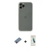 MARSİLYAN™- iPhone 11 Pro Kılıf Yadigar Yansıma Serisi - Şeffaf Pasifik Cam Ekran Koruyucu + Metal Kamera Lens Koruma Cam - KI