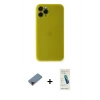 MARSİLYAN™- iPhone 11 Pro Kılıf Yadigar Yansıma Serisi - Şeffaf Pasifik Cam Ekran Koruyucu + Metal Kamera Lens Koruma Cam - KI