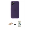 MARSİLYAN™- iPhone 11 Pro Kılıf Yadigar Yansıma Serisi - Şeffaf Pasifik Cam Ekran Koruyucu + Renkli Kamera Lens Koruma Cam - TU