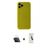 MARSİLYAN™- iPhone 11 Pro Kılıf Yadigar Yansıma Serisi - Şeffaf Pasifik Cam Ekran Koruyucu + Kamera Lens Koruma Cam - SF