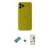 MARSİLYAN™- iPhone 11 Pro Kılıf Yadigar Yansıma Serisi - Siyah 20D Premium Cam Ekran Koruyucu + Metal Kamera Lens Koruma Cam - KI