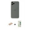 MARSİLYAN™- iPhone 11 Pro Kılıf Yadigar Yansıma Serisi - Siyah 20D Premium Cam Ekran Koruyucu + Renkli Kamera Lens Koruma Cam - TU