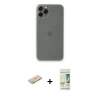 MARSİLYAN™- iPhone 11 Pro Kılıf Yadigar Yansıma Serisi - Siyah 20D Premium Cam Ekran Koruyucu + Renkli Kamera Lens Koruma Cam - YL