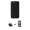 MARSİLYAN™- iPhone 11 Pro Kılıf Yadigar Yansıma Serisi - Siyah 34D Hayalet Izgaralı Cam + Kamera Lens Koruma Cam - SF