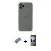 MARSİLYAN™- iPhone 11 Pro Kılıf Yadigar Yansıma Serisi - Siyah 34D Hayalet Izgaralı Cam + Shine Kamera Lens Koruma Cam - SABE