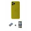 MARSİLYAN™- iPhone 11 Pro Kılıf Yadigar Yansıma Serisi - Siyah 34D Hayalet Izgaralı Cam + Shine Kamera Lens Koruma Cam - SABE