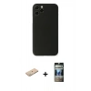 MARSİLYAN™- iPhone 11 Pro Kılıf Yadigar Yansıma Serisi - Siyah 34D Hayalet Izgaralı Cam + Renkli Kamera Lens Koruma Cam - YL