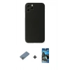 MARSİLYAN™- iPhone 11 Pro Kılıf Yadigar Yansıma Serisi - Siyah 34D Izgaralı Cam + Shine Kamera Lens Koruma Cam - GS