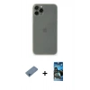 MARSİLYAN™- iPhone 11 Pro Kılıf Yadigar Yansıma Serisi - Siyah 34D Izgaralı Cam + Shine Kamera Lens Koruma Cam - MI