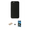 MARSİLYAN™- iPhone 11 Pro Kılıf Yadigar Yansıma Serisi - Siyah 34D Izgaralı Cam + Renkli Kamera Lens Koruma Cam - SI