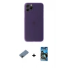 MARSİLYAN™- iPhone 11 Pro Kılıf Yadigar Yansıma Serisi - Siyah 34D Izgaralı Cam + Shine Kamera Lens Koruma Cam - SH