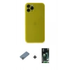 MARSİLYAN™- iPhone 11 Pro Kılıf Yadigar Yansıma Serisi - Siyah 360 Mat Full Body Arka Koruyucu + Shine Kamera Lens Koruma Cam - GS