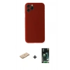 MARSİLYAN™- iPhone 11 Pro Kılıf Yadigar Yansıma Serisi - Siyah 360 Mat Full Body Arka Koruyucu + Renkli Kamera Lens Koruma Cam - PE