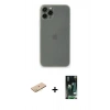 MARSİLYAN™- iPhone 11 Pro Kılıf Yadigar Yansıma Serisi - Siyah 360 Mat Full Body Arka Koruyucu + Renkli Kamera Lens Koruma Cam - PE