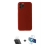 MARSİLYAN™- iPhone 11 Pro Kılıf Yadigar Yansıma Serisi - Siyah 3D Antistatik Cam Ekran Koruyucu + Kamera Lens Koruma Cam - SF