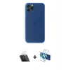 MARSİLYAN™- iPhone 11 Pro Kılıf Yadigar Yansıma Serisi - Siyah 3D Antistatik Cam Ekran Koruyucu + Kamera Lens Koruma Cam - SF