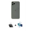 MARSİLYAN™- iPhone 11 Pro Kılıf Yadigar Yansıma Serisi - Siyah 3D Antistatik Cam Ekran Koruyucu + Kamera Lens Koruma Cam - SF