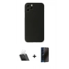 MARSİLYAN™- iPhone 11 Pro Kılıf Yadigar Yansıma Serisi - Siyah 3D Antistatik Hayalet Cam Ekran Koruyucu + Kamera Lens Koruma Cam - SF