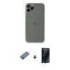 MARSİLYAN™- iPhone 11 Pro Kılıf Yadigar Yansıma Serisi - Siyah 3D Antistatik Hayalet Cam Ekran Koruyucu + Shine Kamera Lens Koruma Cam - SABE