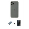 MARSİLYAN™- iPhone 11 Pro Kılıf Yadigar Yansıma Serisi - Siyah 3D Antistatik Hayalet Cam Ekran Koruyucu + Shine Kamera Lens Koruma Cam - GS