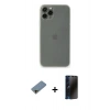 MARSİLYAN™- iPhone 11 Pro Kılıf Yadigar Yansıma Serisi - Siyah 3D Antistatik Hayalet Cam Ekran Koruyucu + Shine Kamera Lens Koruma Cam - GD