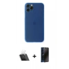 MARSİLYAN™- iPhone 11 Pro Kılıf Yadigar Yansıma Serisi - Siyah 3D Antistatik Hayalet Cam Ekran Koruyucu + Kamera Lens Koruma Cam - SF